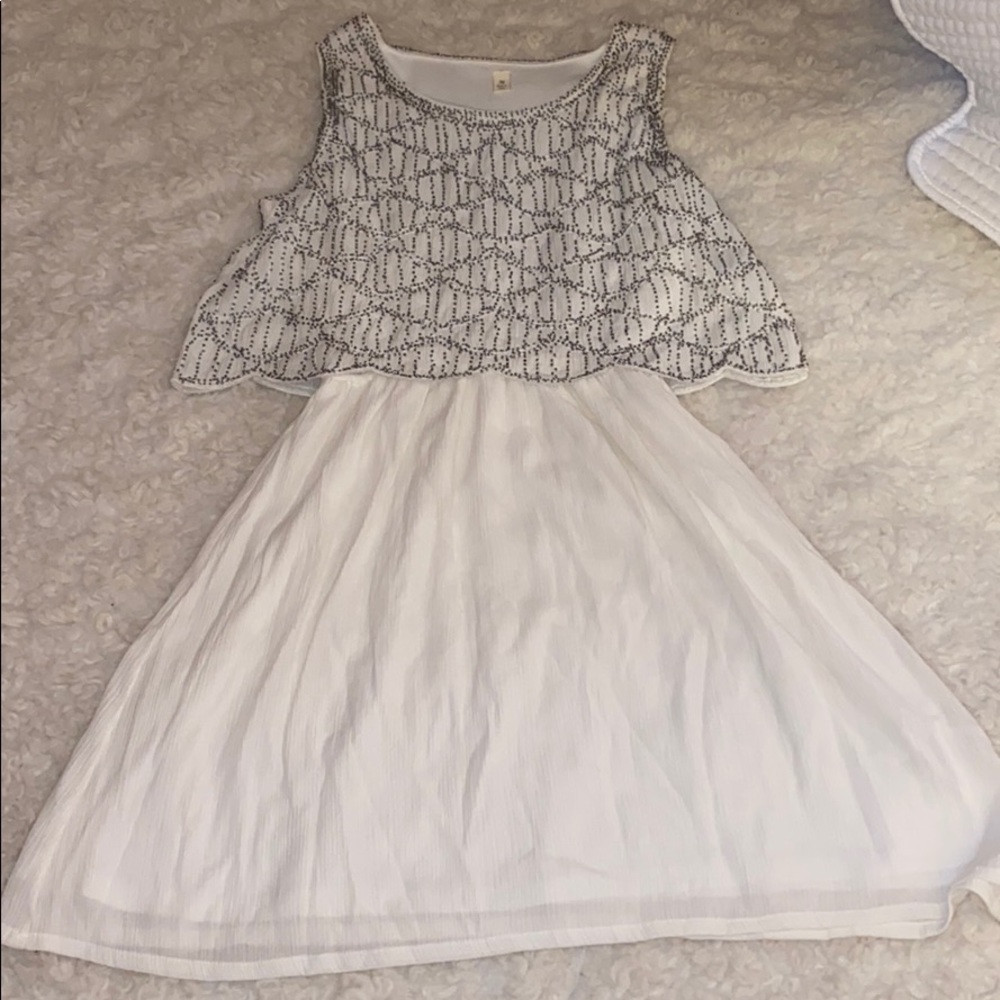 Two-tier beading detail dress